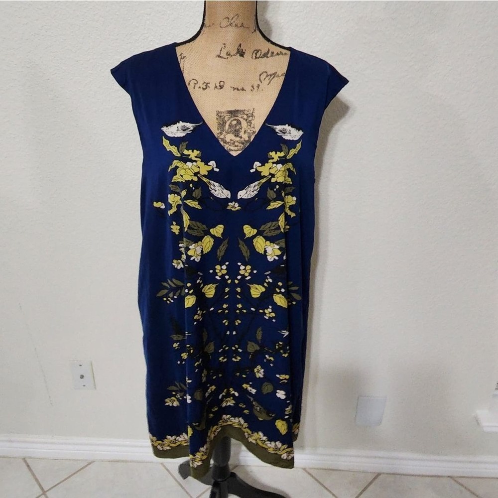 𝅺MSSP floral‎ bird oversized dress TUNIC size XS